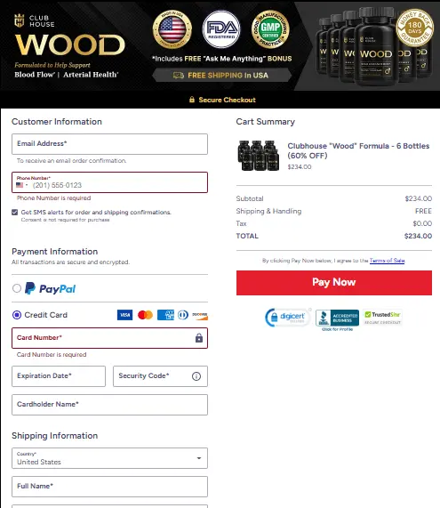 Clubhouse Wood Formula - Secure Checkout 